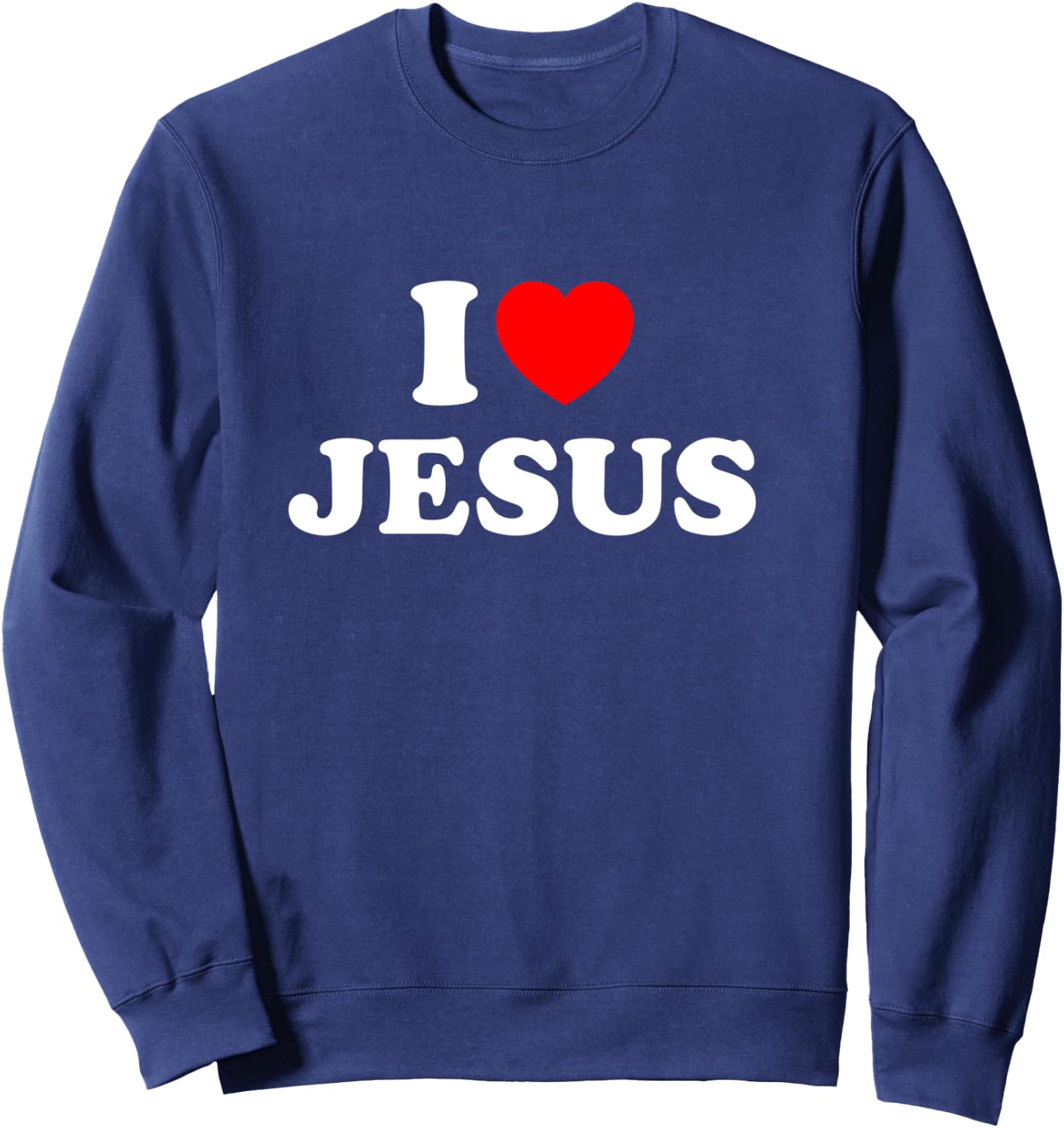 I Love Jesus Heart Sweatshirt - Sweatshirt | Navy