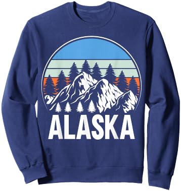 Alaskan Wilderness Mountain Glacier, Alaska Souvenir Sweatshirt - Sweatshirt | Navy