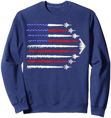 USA Fighter Jets 4th of July Men Women Kids Funny Patriotic Sweatshirt - Sweatshirt | Navy