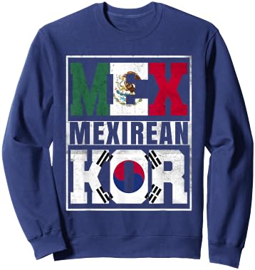 Mexirean Roots Mexico and South Korea Mix Korean Mexican Sweatshirt - Sweatshirt | Navy