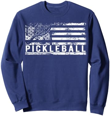 US Flag Pickleball American Pickleball Player Sweatshirt - Sweatshirt | Navy