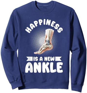 Bionic Ankle Replacement Surgery Joint Recovery Survivor Sweatshirt - Sweatshirt | Navy