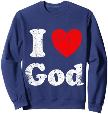 I Love God Graphic Sweatshirt - Sweatshirt | Navy