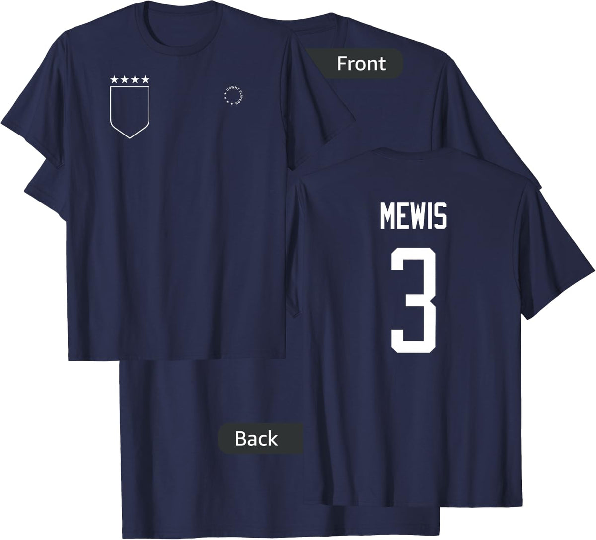 Samantha Mewis: Name & Number on Back - USWNT Soccer T-Shirt - T-Shirt | Navy