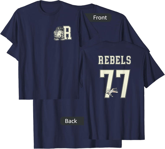Star Wars R2-D2 Rebels 77 Collegiate Sports Team 2-Sided T-Shirt - T-Shirt | Navy