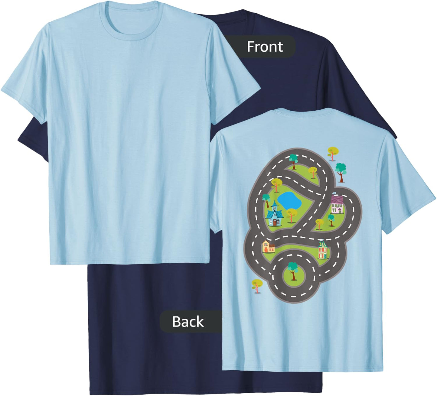 Roads on Back for Kids to Drive Toy Cars T-Shirt - T-Shirt | Navy