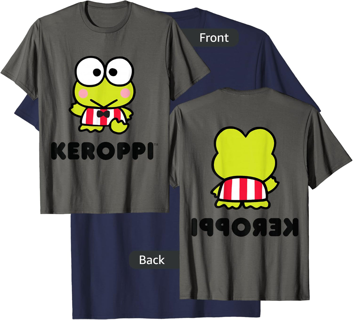 Keroppi Character Front and Back T-Shirt - T-Shirt | Navy