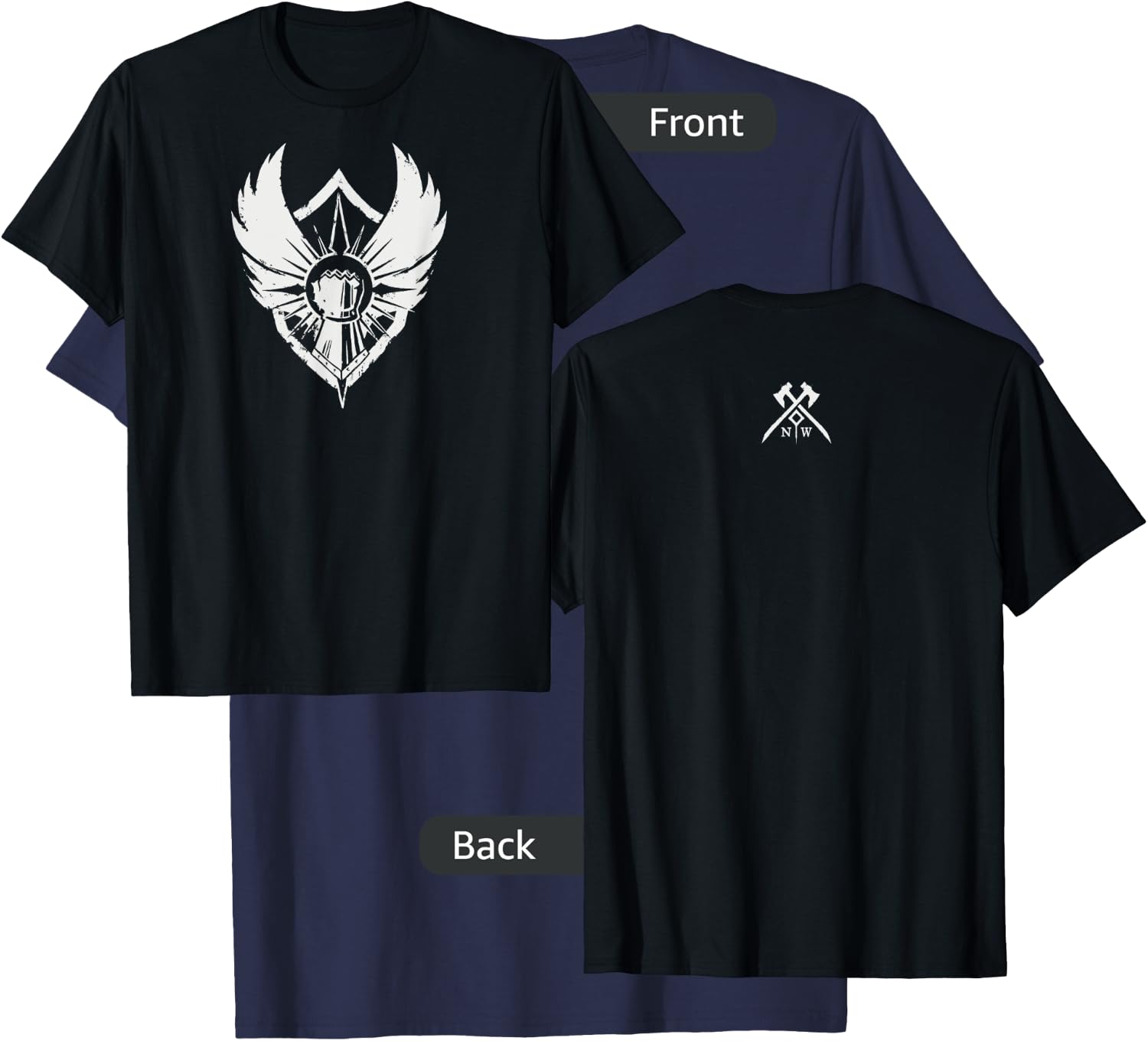Amazon Games - New World Covenant Logo , Men's Black Small Classic Fit Short Sleeve Cotton T-Shirt - T-Shirt | Navy