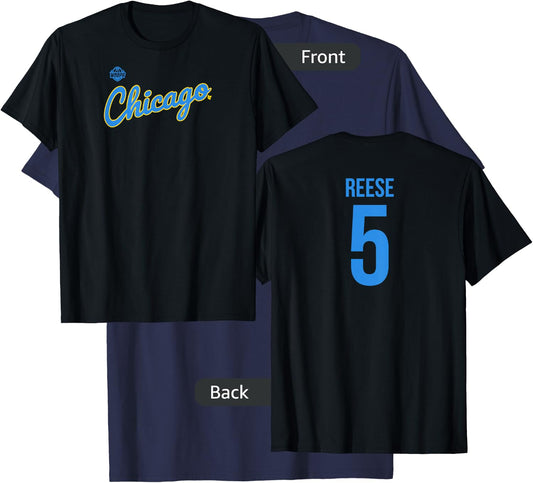 Angel Reese: CHI 5 Shirsey - Chicago Basketball T-Shirt - T-Shirt | Navy