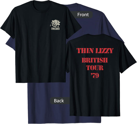 Thin Lizzy – Black Rose British Tour 79 T-Shirt - T-Shirt | Navy
