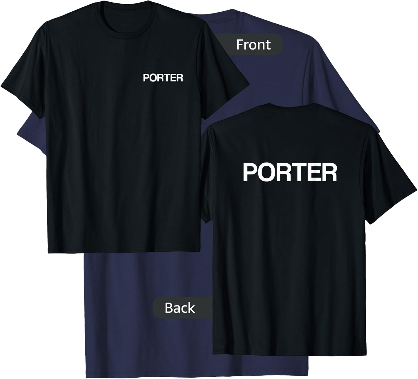 Pannier Rack Chest / Back Print Porter T-Shirt - T-Shirt | Navy