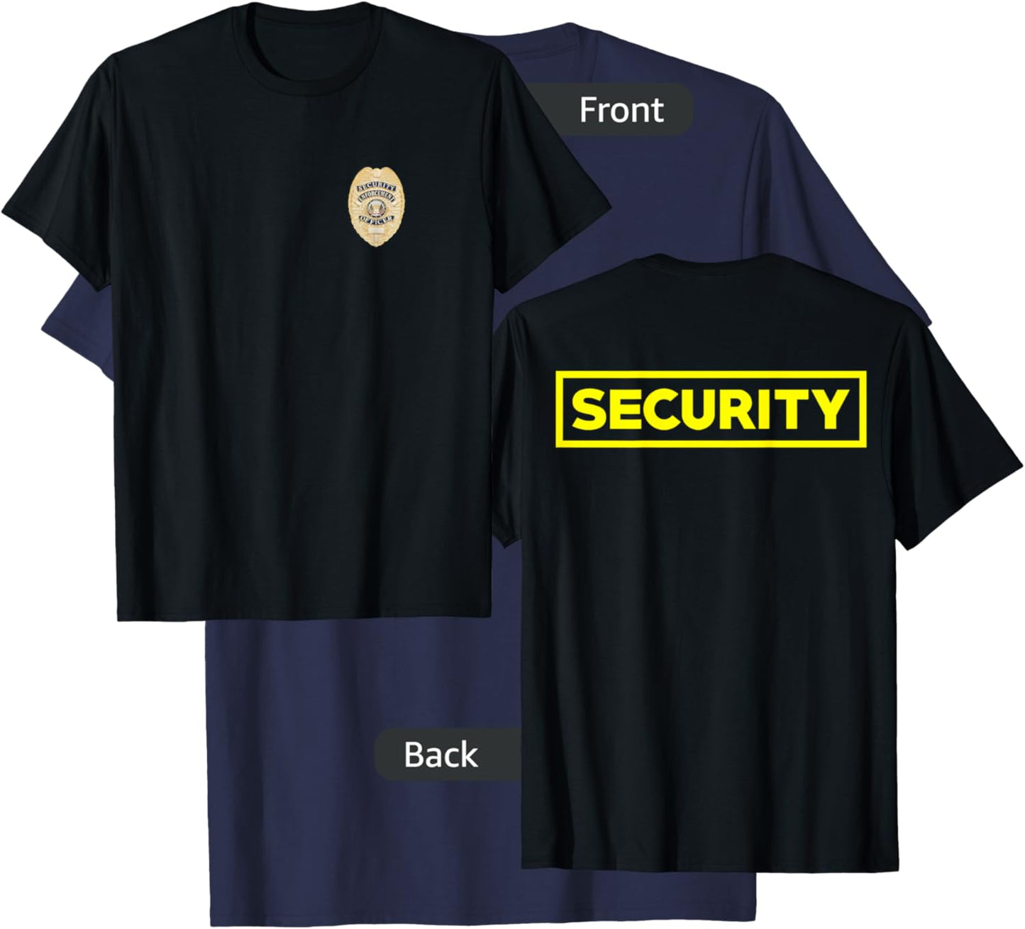 Security Officer Enforcement Badge Police Guards Duty T-Shirt - T-Shirt | Navy