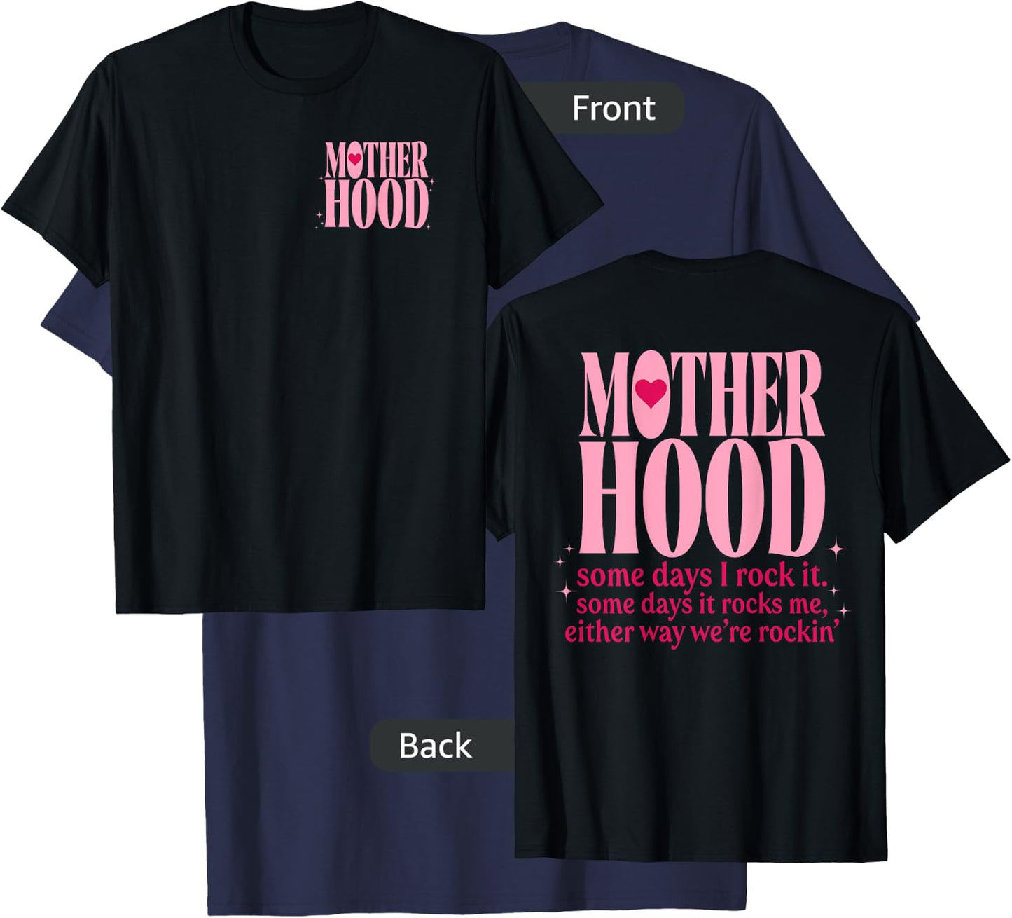 Mother Hood Rock Mother's Day Front And Back T-Shirt - T-Shirt | Navy