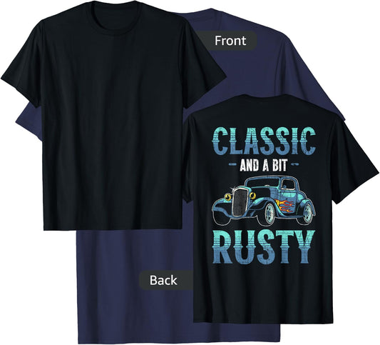 Backprint Restore Vintage Car Auto Detailing T-Shirt - T-Shirt | Navy