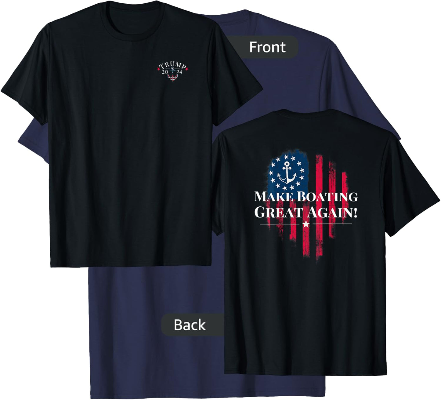 Trump 2024 Election American Flag Anchor T-Shirt - T-Shirt | Navy