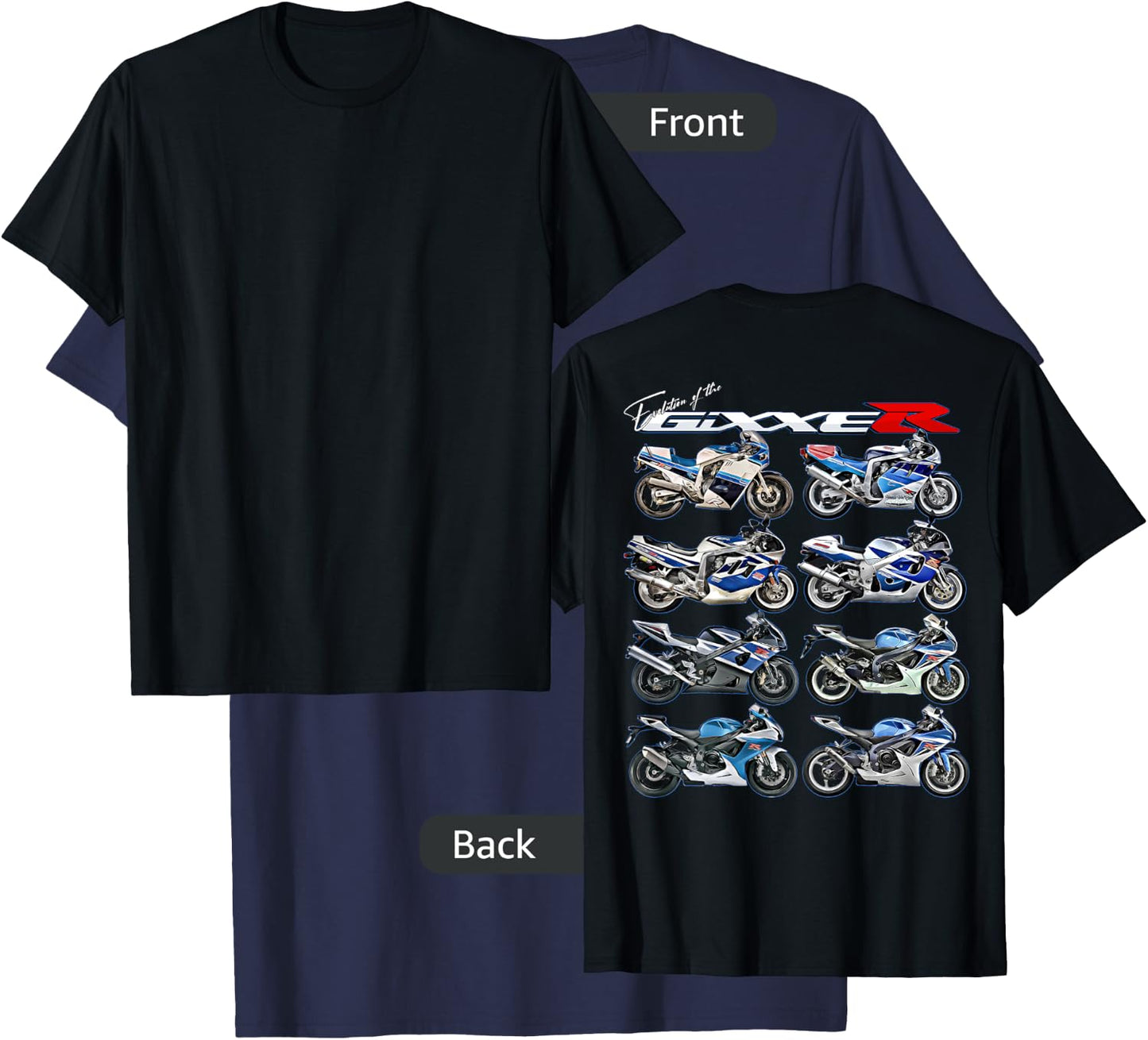 Gixxer, Evolution, GSXR, Road Racing, Motorcycle, Motorbike, Bike T-Shirt - T-Shirt | Navy