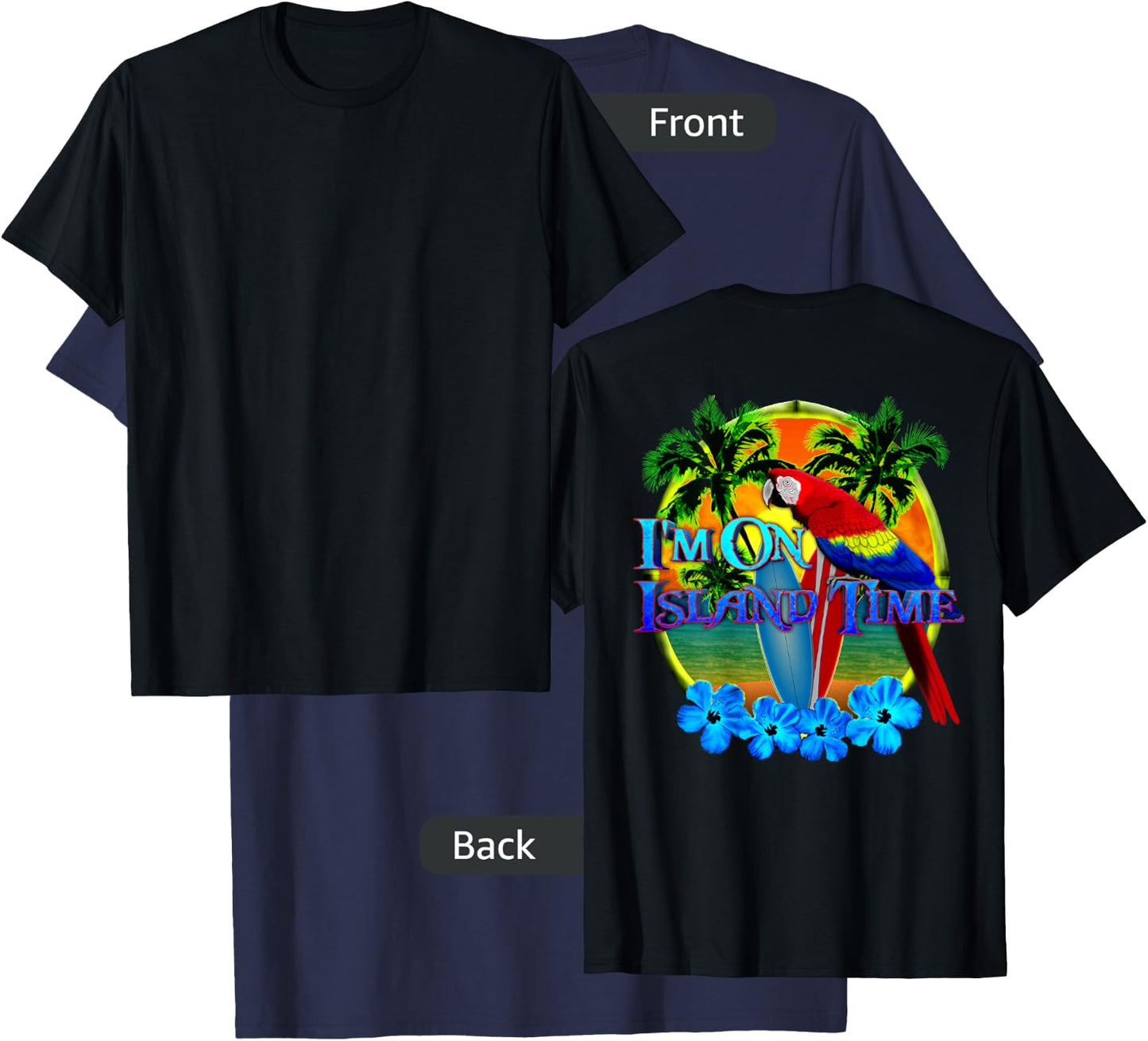 I'm On Island Time Tropical Beach T-Shirt - T-Shirt | Navy