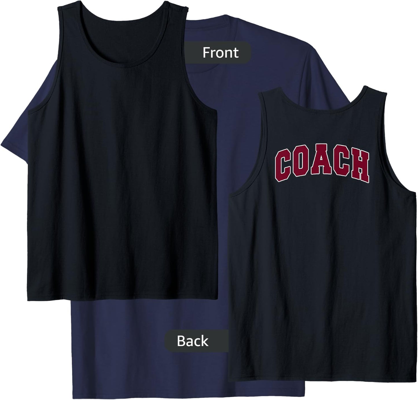 Coach Sports Trainer Vintage Varsity Team Red on the back T-Shirt - T-Shirt | Navy