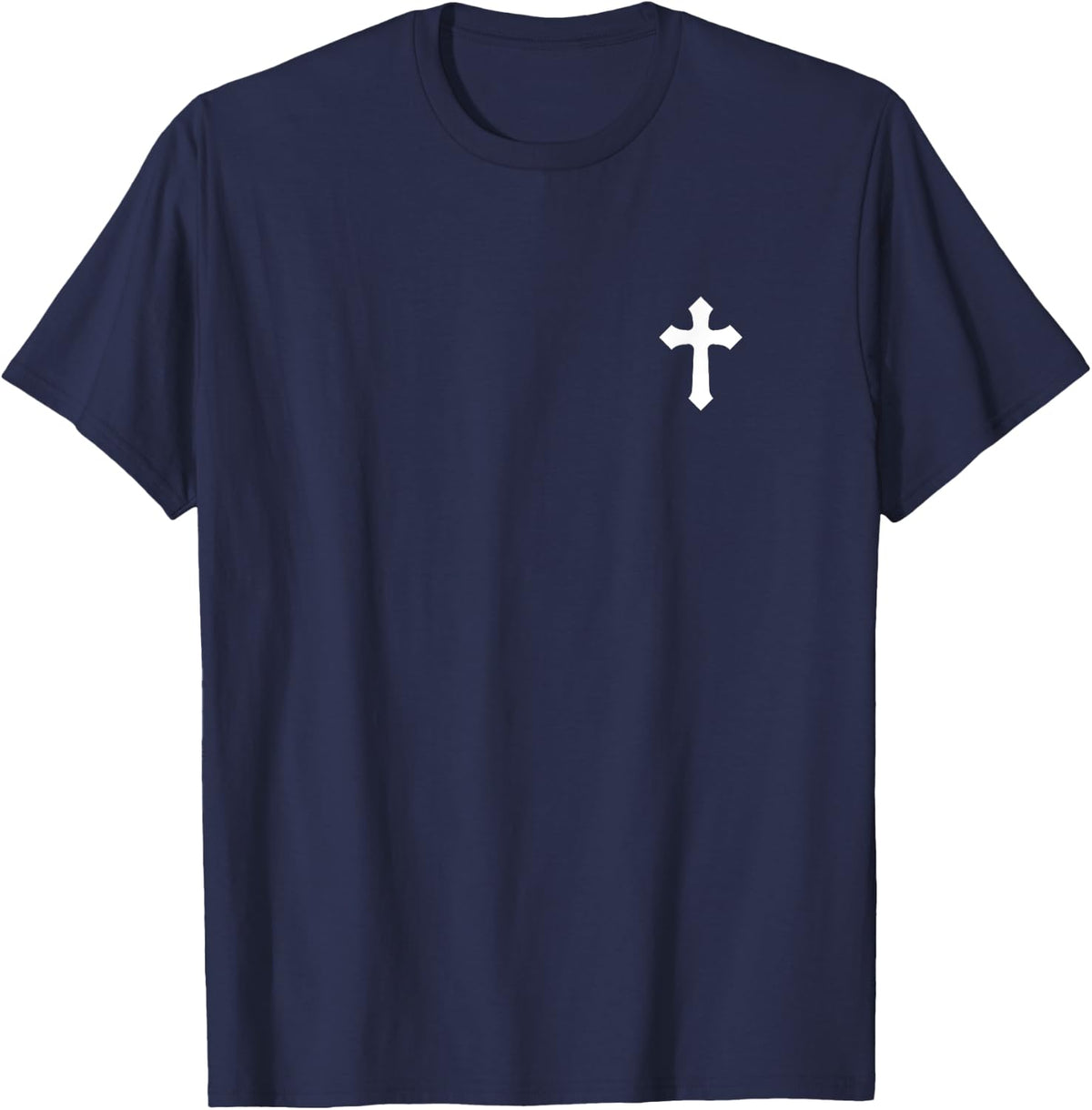 Small Cross Subtle Christian Minimalist Religious Faith T-Shirt - T-Shirt | Navy