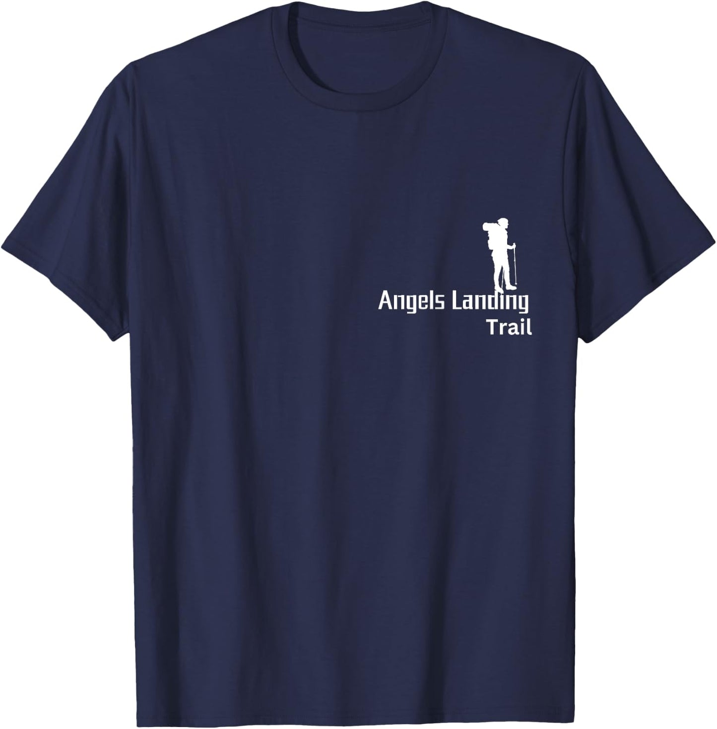 Angels Landing Trail, Mountain Adventurer, Nature Lover T-Shirt - T-Shirt | Navy