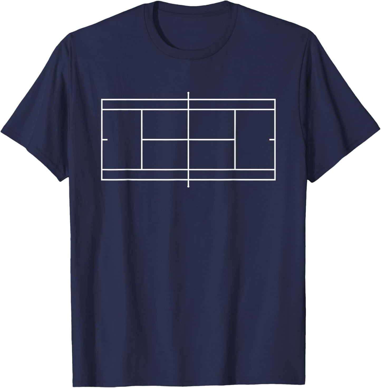 Tennis Court Outline Aerial Tennis Player Coach Team Tennis T-Shirt - T-Shirt | Navy