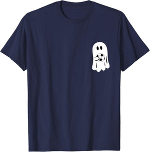 Funny Ghost Playing Soccer Ball Halloween Soccer Player T-Shirt - T-Shirt | Navy