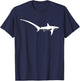 Thresher Shark Silhouette Simple Shark Design T-Shirt - T-Shirt | Navy