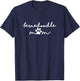 Bernedoodle Mom with Dog Pawprint for Human Fur Mama T-Shirt - T-Shirt | Navy