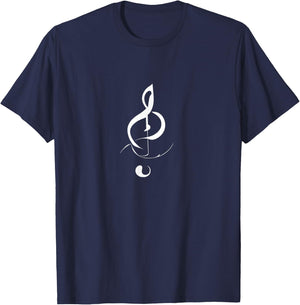 Minimalist Music Note: Elegant Melody Theme for Music Lovers T-Shirt - T-Shirt | Navy