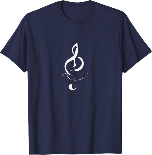 Minimalist Music Note: Elegant Melody Theme for Music Lovers T-Shirt - T-Shirt | Navy
