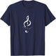 Minimalist Music Note: Elegant Melody Theme for Music Lovers T-Shirt - T-Shirt | Navy