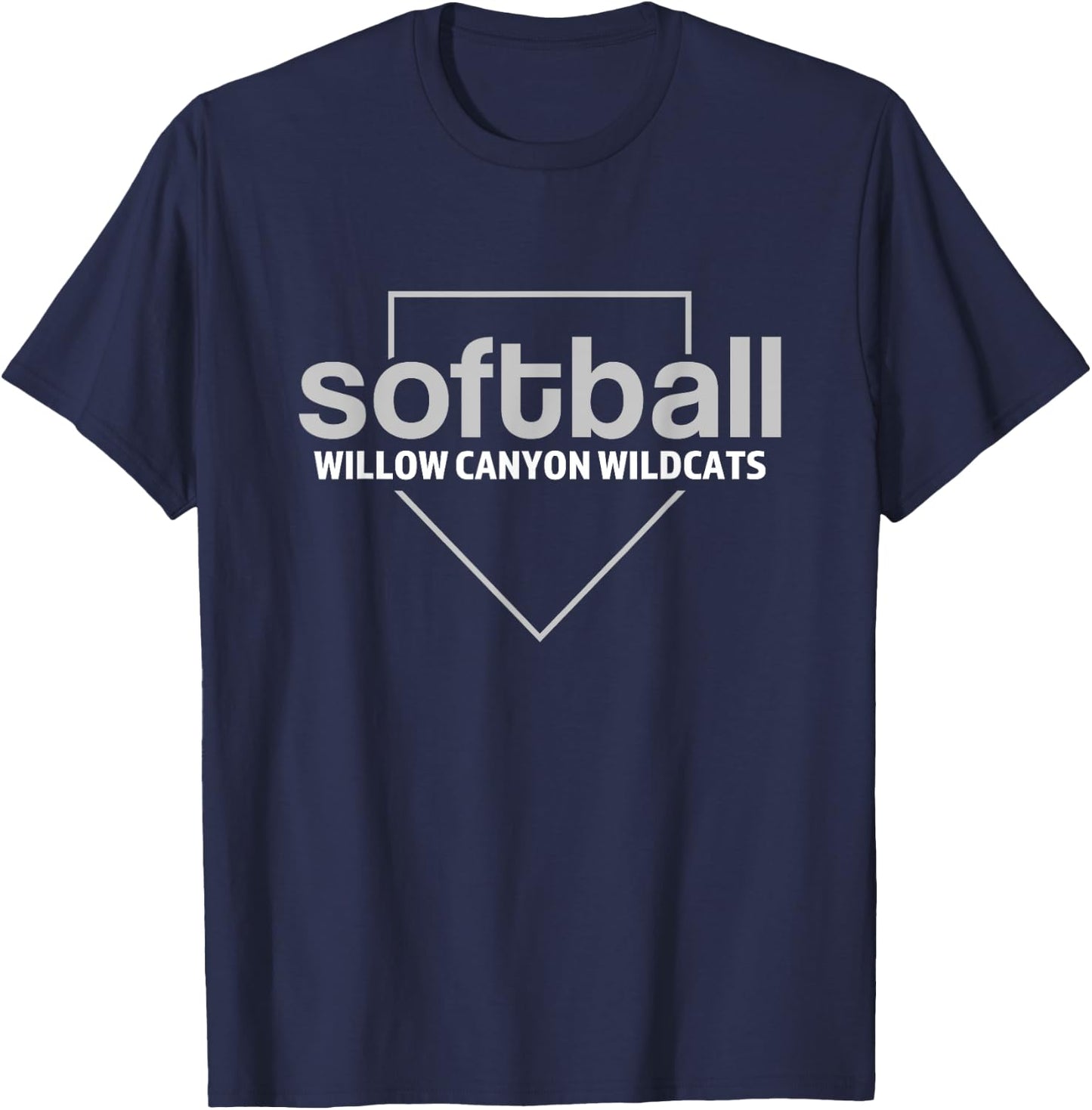Willow Canyon Wildcats Softball Home Plate T-Shirt - T-Shirt | Navy