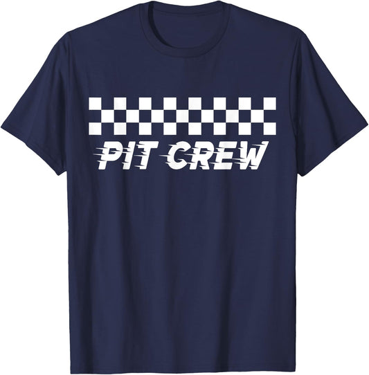 Pit Crew Birthday Costume For Race Car Parties T-Shirt - T-Shirt | Navy