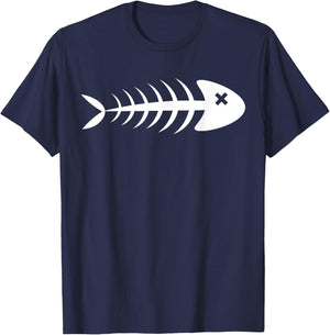 Dead Fish | Fish Bones | Fish Tops T-Shirt - T-Shirt | Navy