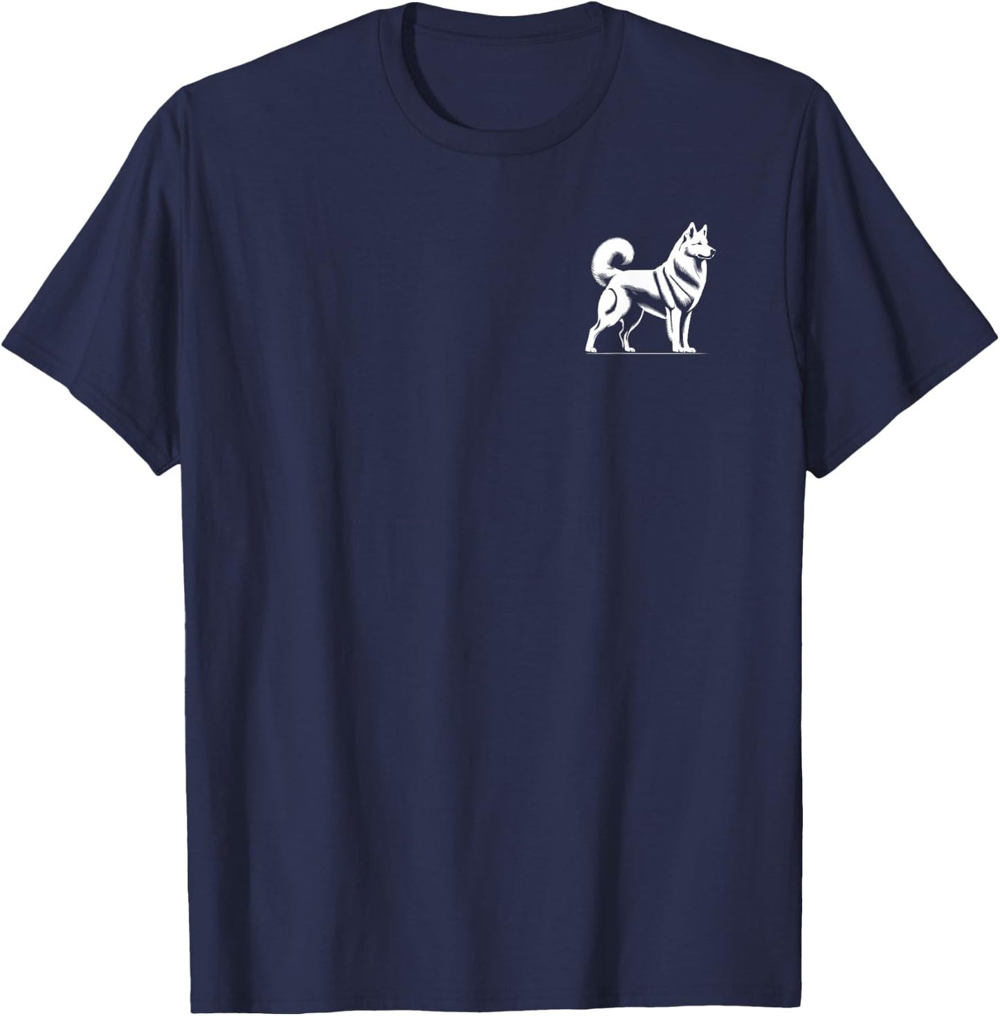 Dog Dad Mom Lover - Monochromatic Norwegian Elkhound Men Women T-Shirt - T-Shirt | Navy