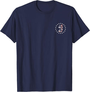 45 47 President Fight USA Flag 2024 (2 side) Women Kids Men T-Shirt - T-Shirt | Navy
