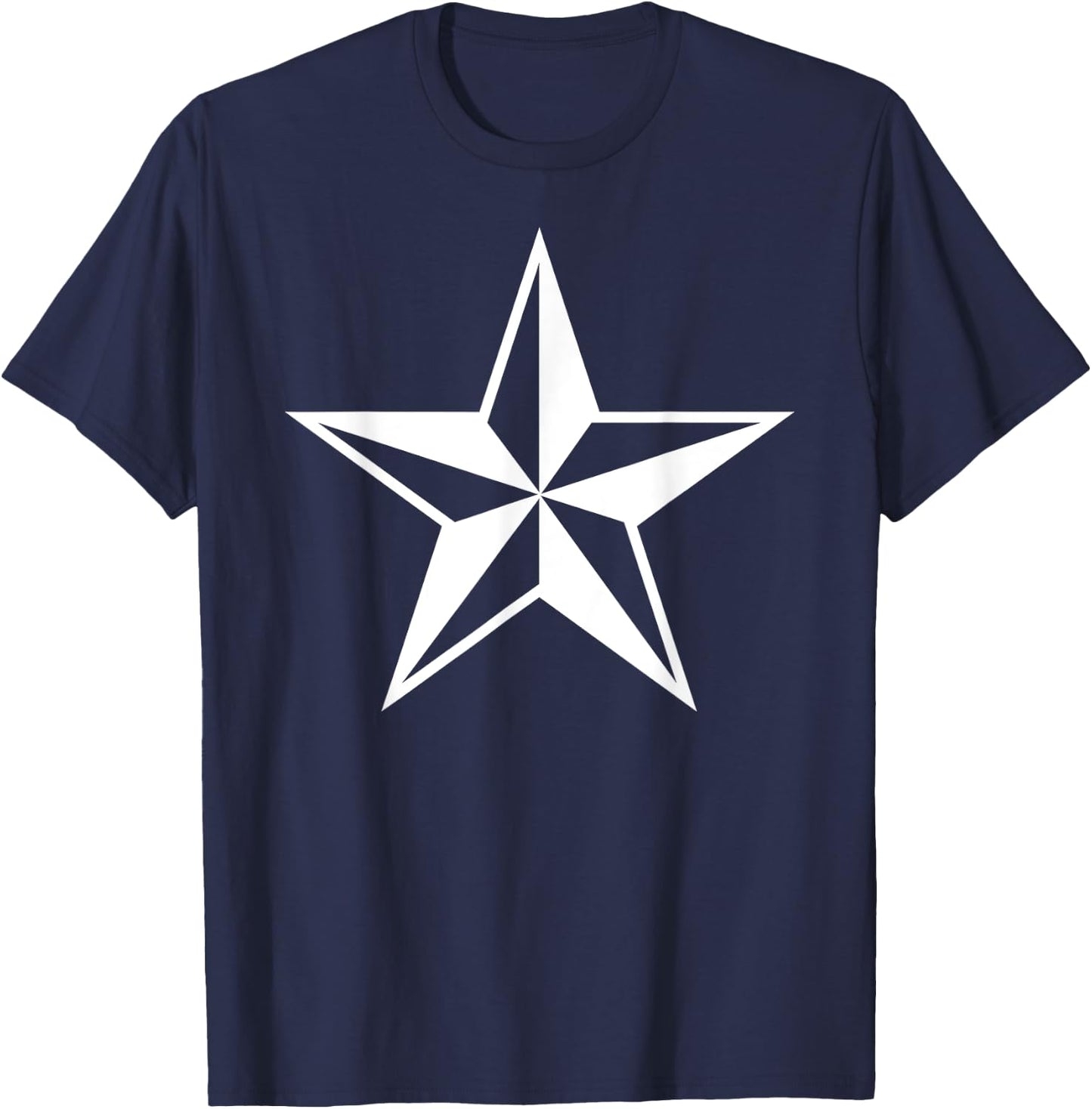 White Nautical Star - Sea Ship Tattooed Awesome T-Shirt - T-Shirt | Navy