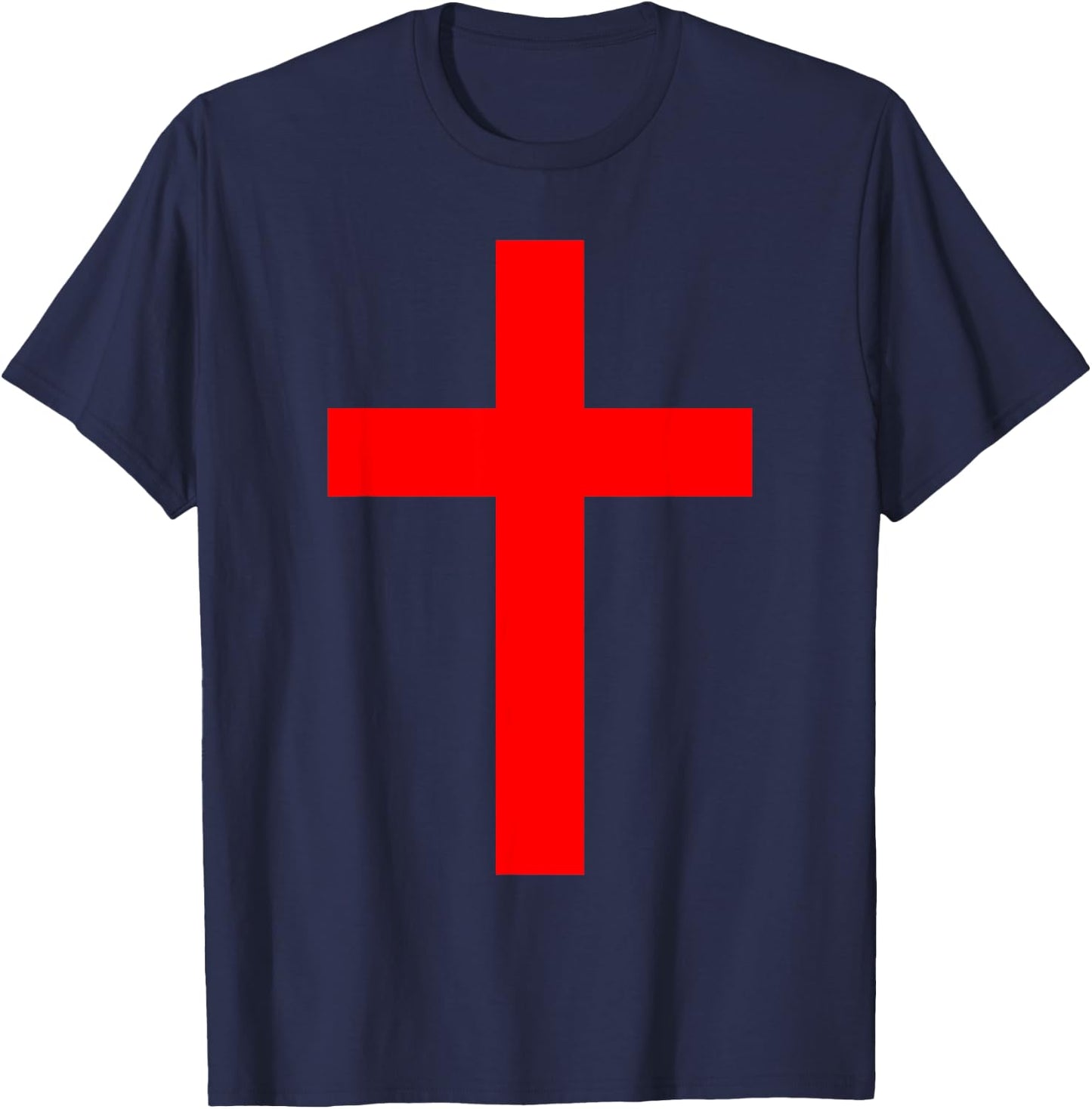 Red Christian Jesus Cross T-Shirt - T-Shirt | Navy