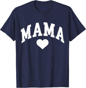 Mama Mom Heart Mothers Day T-Shirt - T-Shirt | Navy