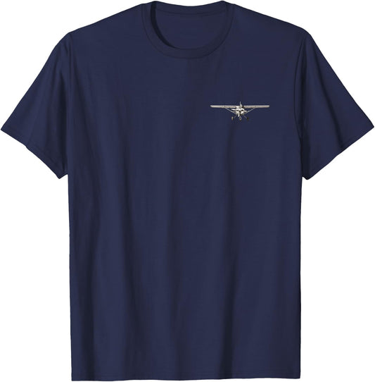 Pilot C172 Flying Airplane Mode On (2-Sided) T-Shirt - T-Shirt | Navy