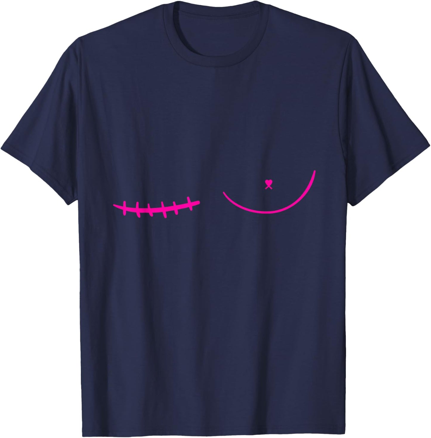 Right Mastectomy Scar Breast Cancer Survivor T-Shirt - T-Shirt | Navy