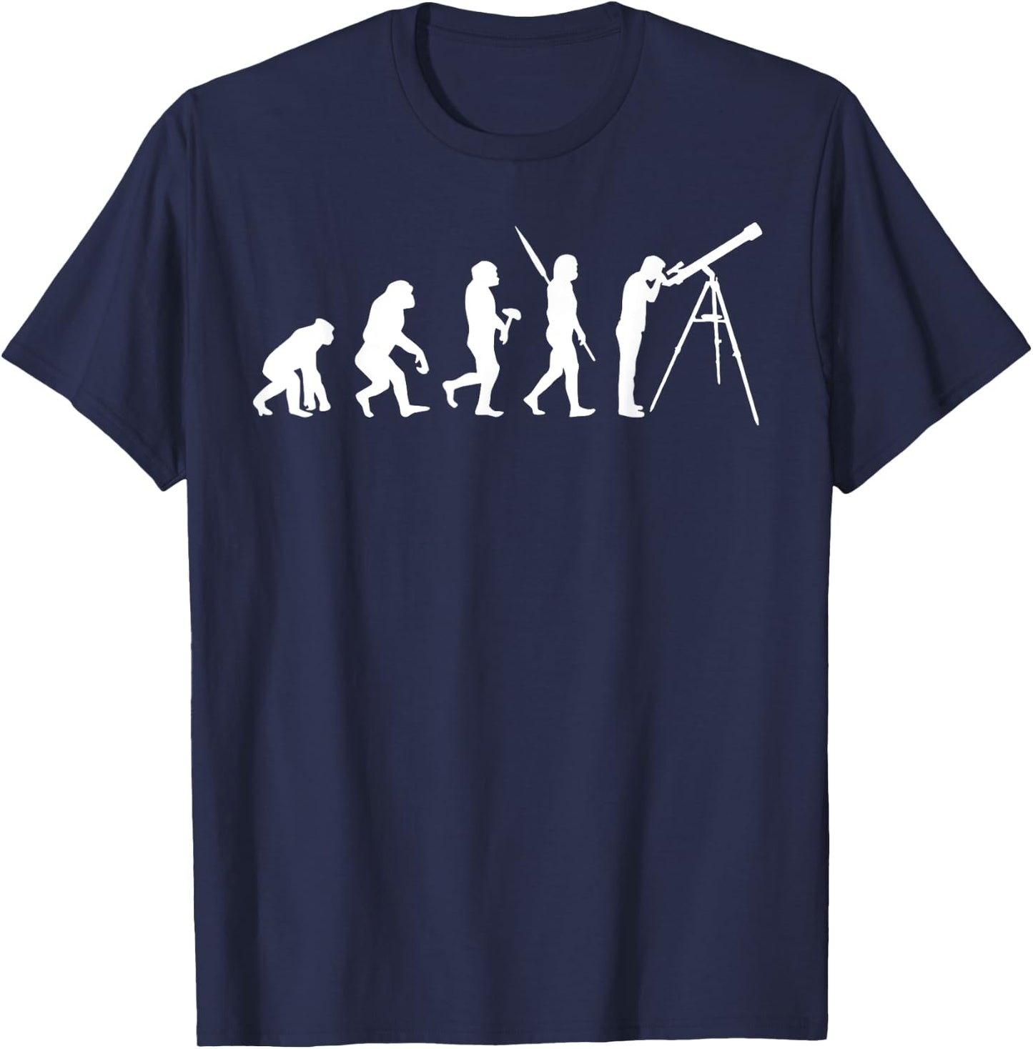Funny Astronomy Evolution Shirt - Women's Black Short Sleeve - Small - Regular Fit - Cotton 65%, Polyester 35% T-Shirt - T-Shirt | Navy
