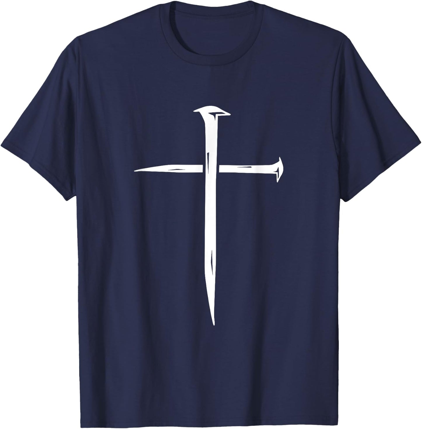 Cross Nails Crucifix Christian Catholic Religous Faith T-Shirt - T-Shirt | Navy