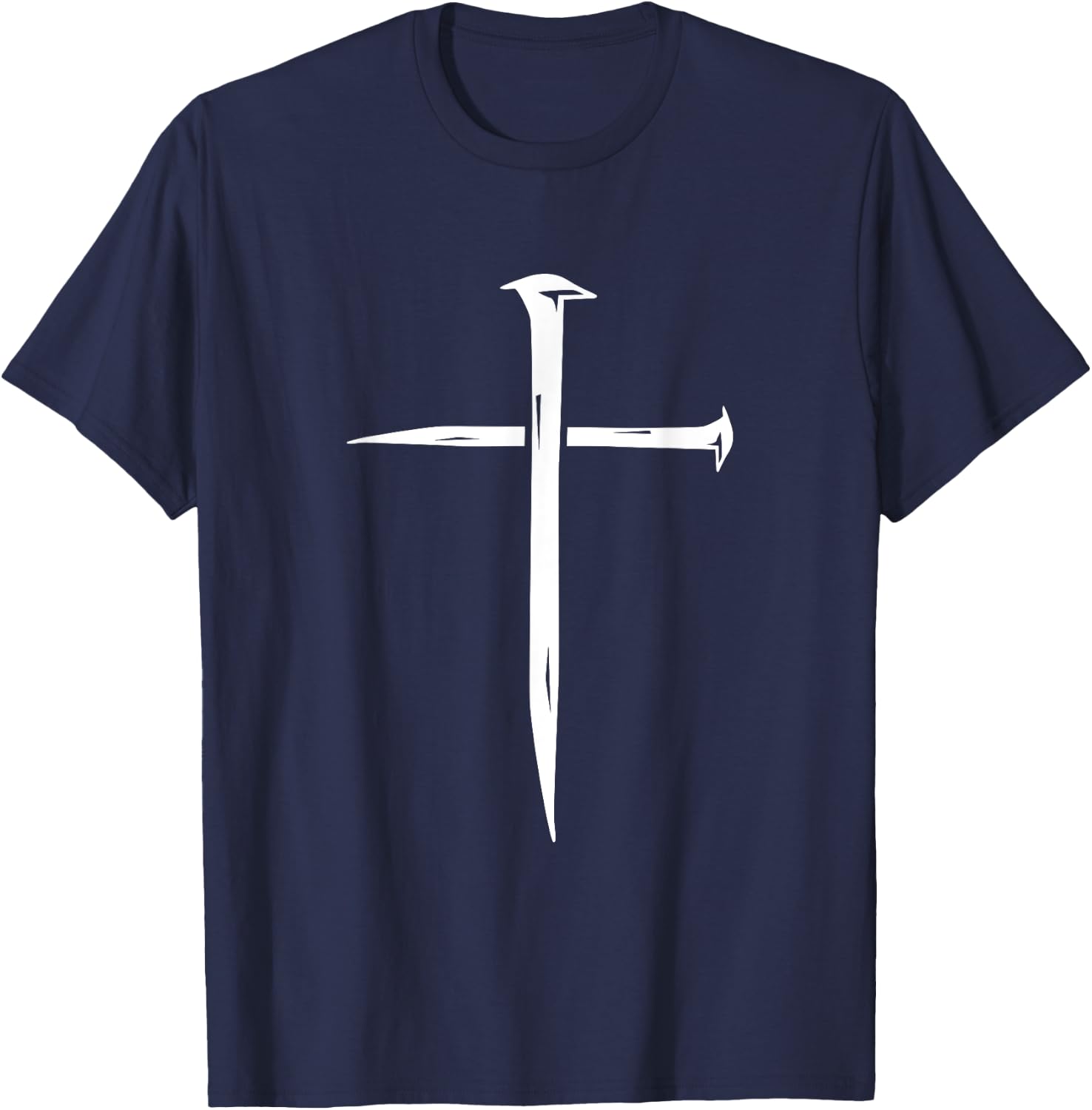 Cross Nails Crucifix Christian Catholic Religous Faith T-Shirt - T-Shirt | Navy