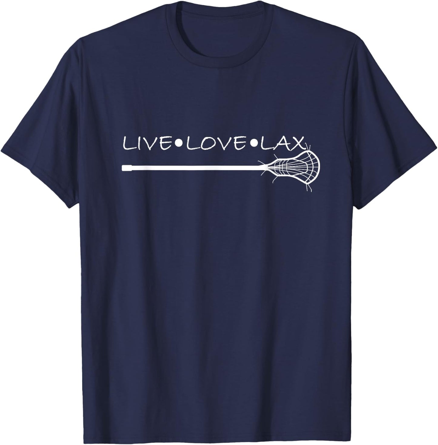 Live Love LAX Lacrosse with wand design and Girls T-Shirt - T-Shirt | Navy