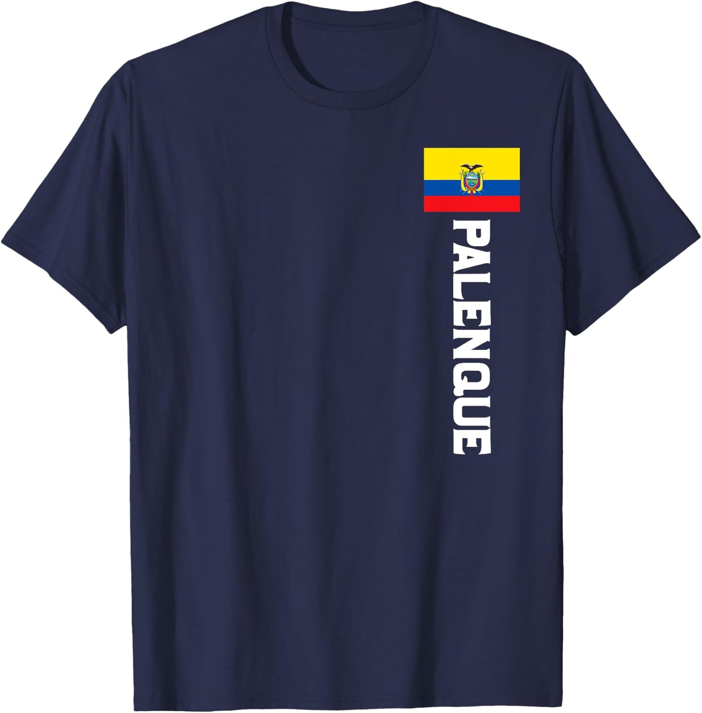 Palenque Ecuador Flag Emblem Escudo Bandera T-Shirt - T-Shirt | Navy