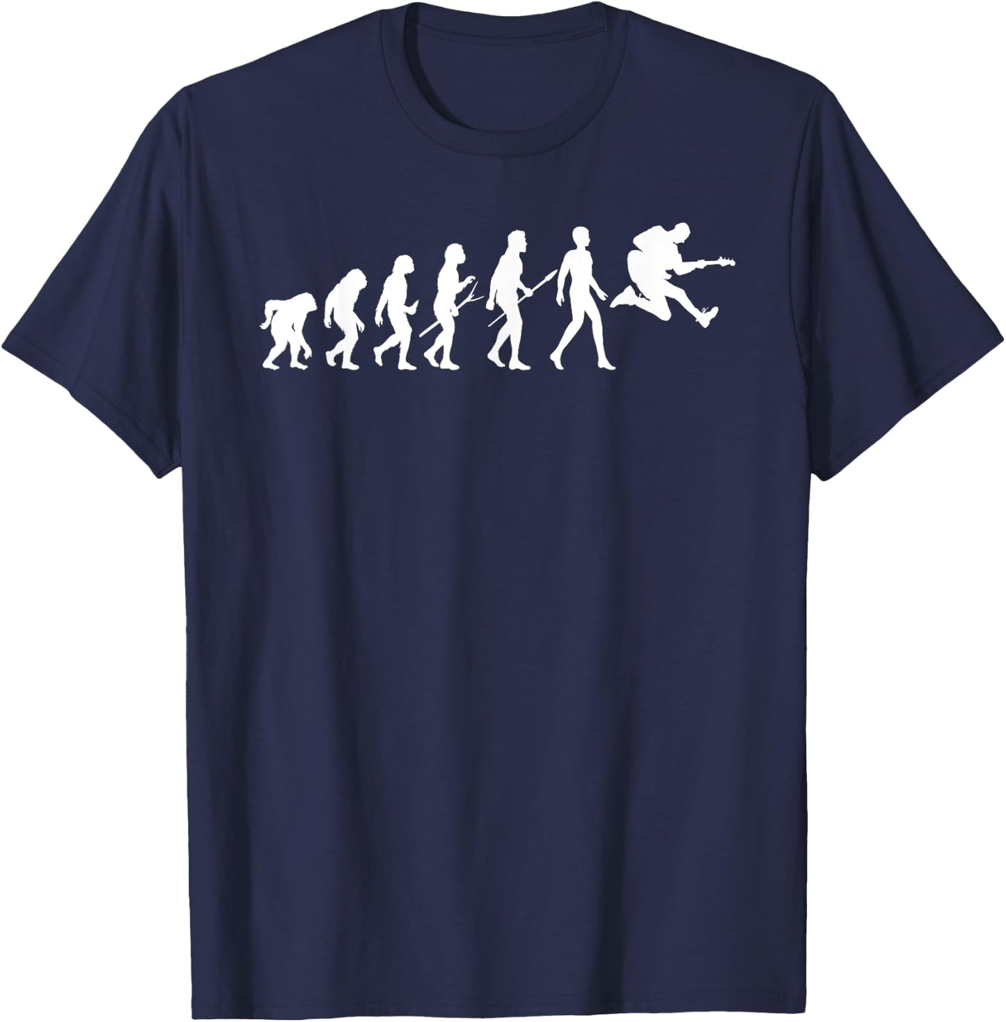 Evolution Guitar Player Guitarist Rock Musician T-Shirt - T-Shirt | Navy