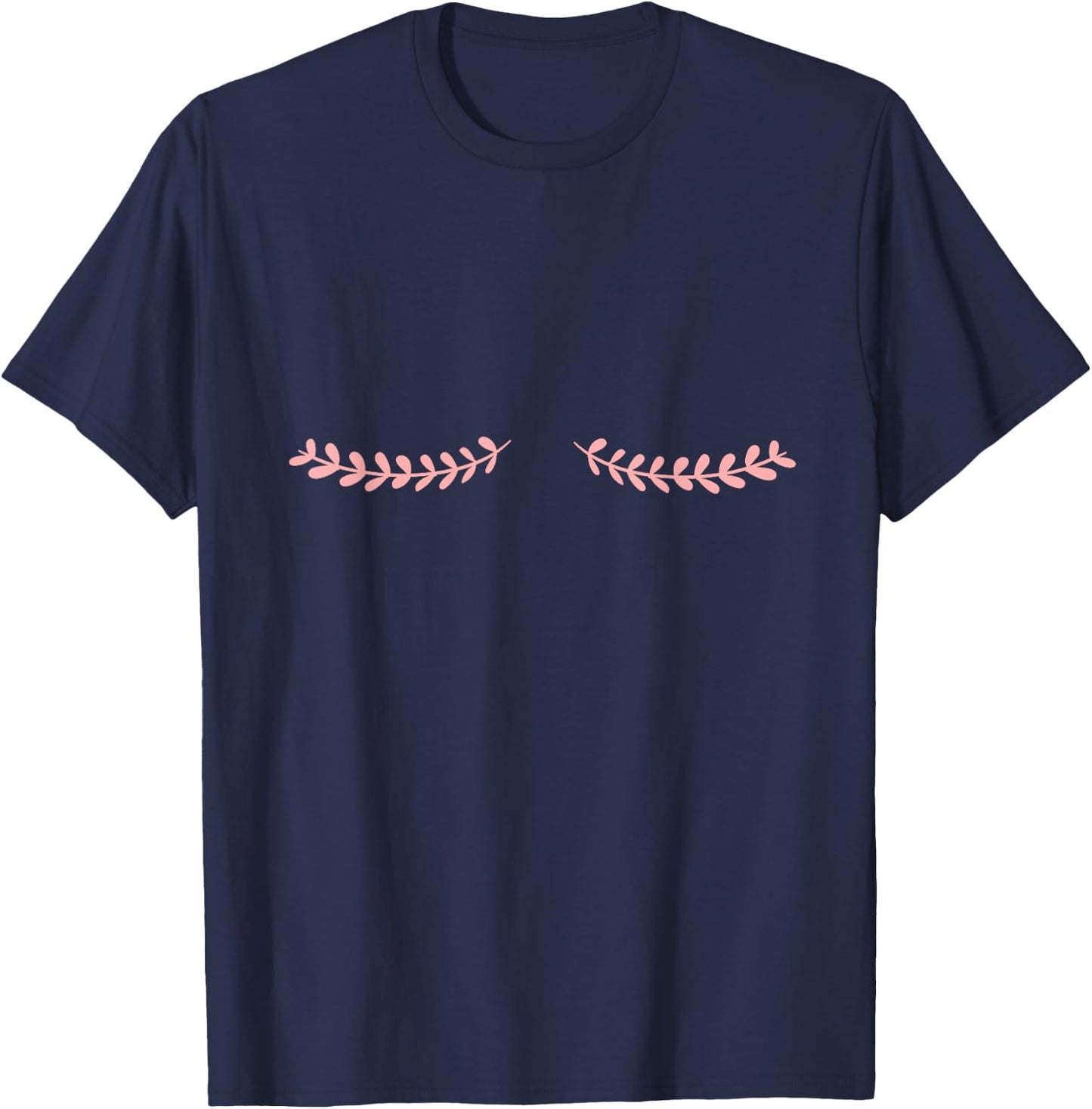 Double Mastectomy Scar Floral Breast Cancer Survivor T-Shirt - T-Shirt | Navy