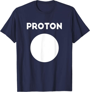 Proton Lazy Halloween Costume Funny Atomic Reaction Science T-Shirt - T-Shirt | Navy