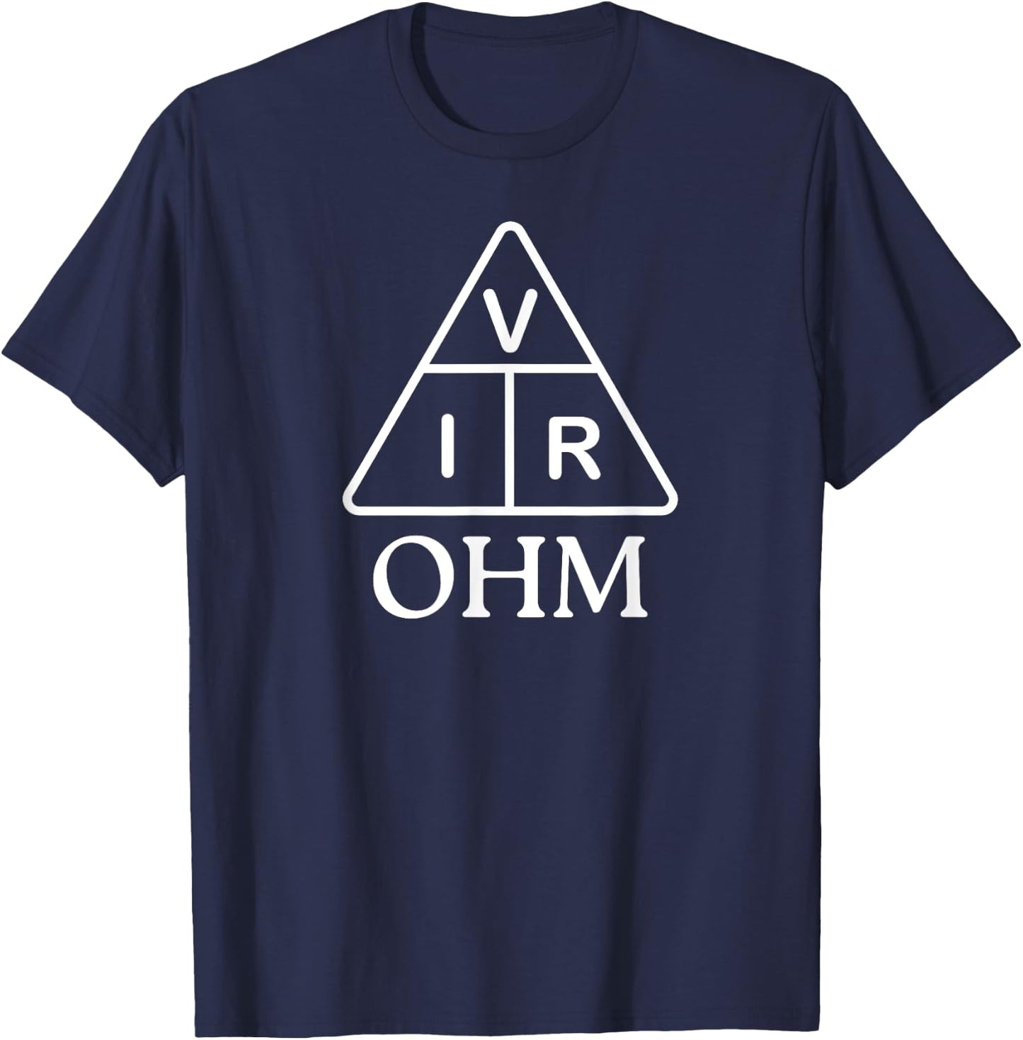 Ohm Law Ohms-Simple Law Triangle-Electrical Engineer T-Shirt - T-Shirt | Navy